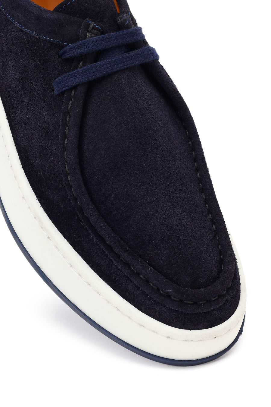 Men's Navy Blue Lace-up Suede Leather Casual Shoes