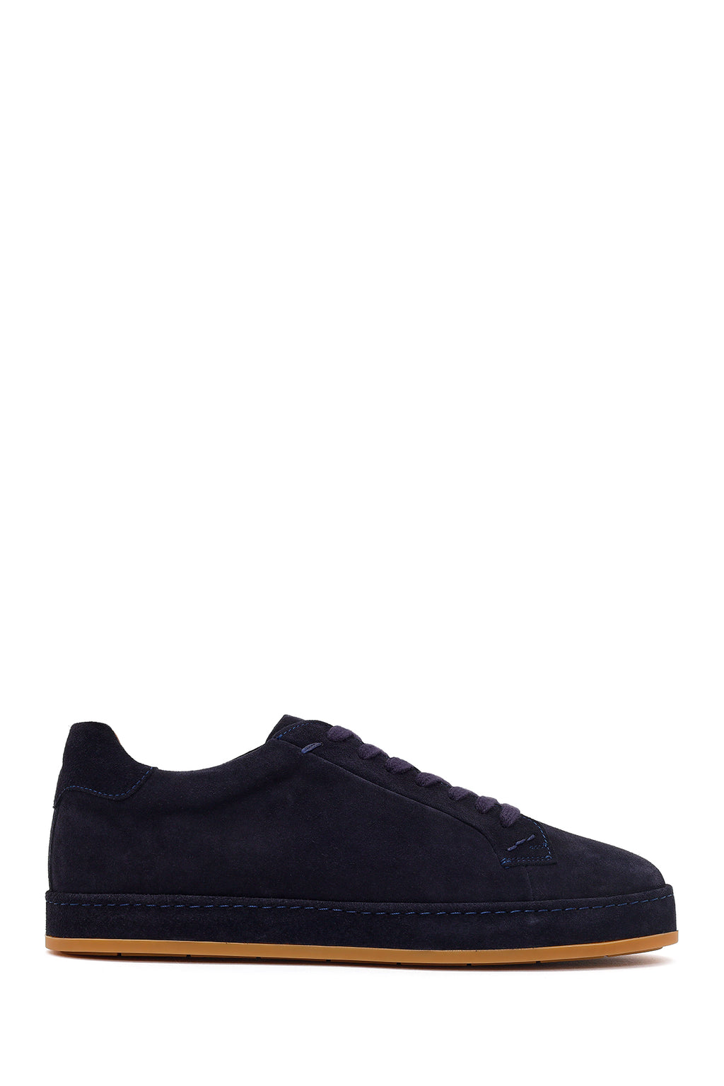 Erkek Lacivert Bağcıklı Süet Deri Sneaker