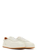 Erkek Beyaz Bağcıklı Deri Sneaker | Derimod