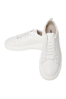 Male White Lace-Up Leather Sneaker | Derimod