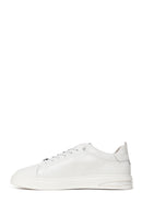 Male White Lace-Up Leather Sneaker | Derimod