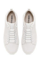 Male White Lace-Up Leather Sneaker | Derimod