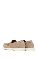 Male Beige Suede Leather Loafers | Derimod