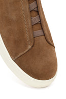 Men's Tan Suede Leather Sneaker | Derimod