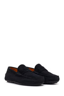 Men's Black Suede Leather Loafer | Derimod