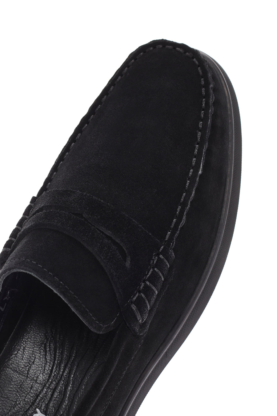 Derimod Fly Male Black Suede Leather Loafer