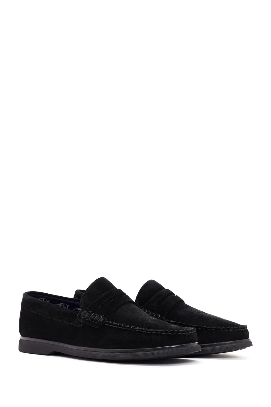 Derimod Fly Male Black Suede Leather Loafer