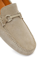 Men's Beige Buckle Suede Leather Loafer | Derimod