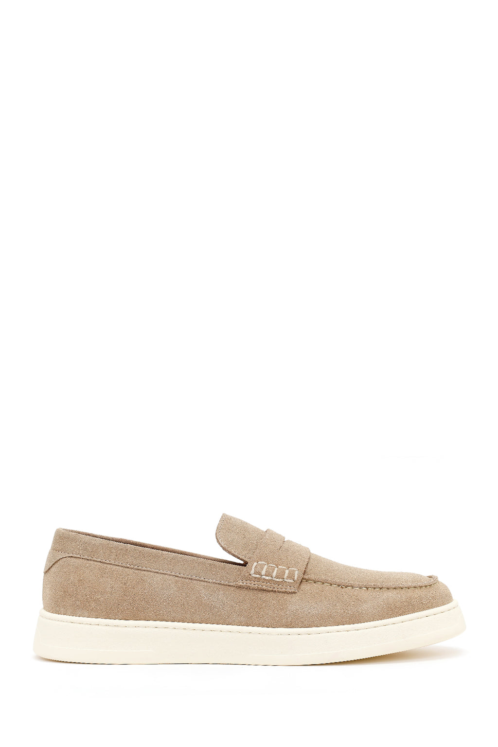 Erkek Bej Süet Deri Casual Loafer