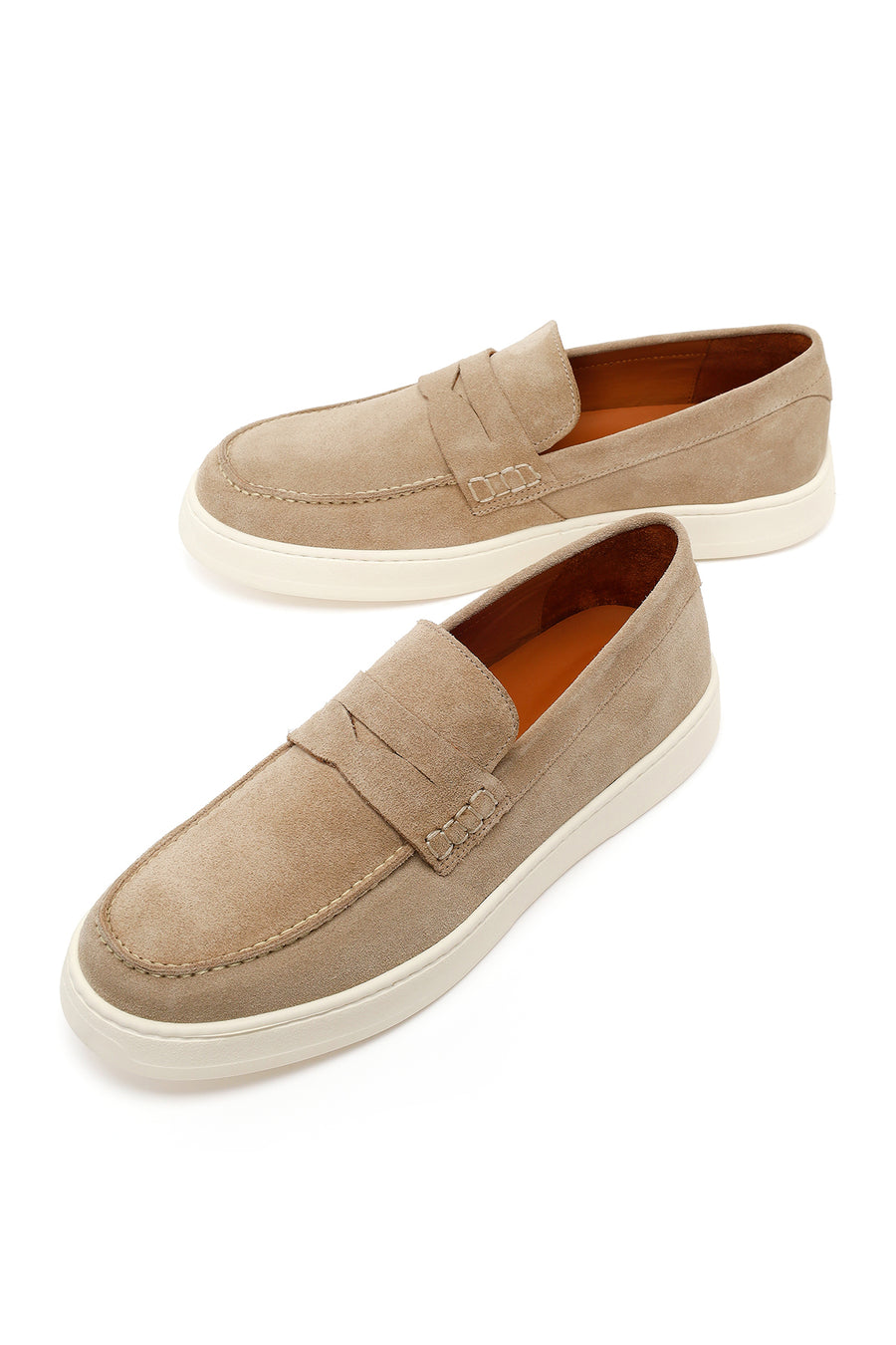 Erkek Bej Süet Deri Casual Loafer