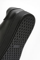 Erkek Siyah Bağcıklı Deri Sneaker | Derimod