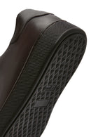 Erkek Kahverengi Bağcıklı Deri Sneaker | Derimod