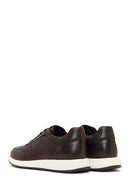 Erkek Kahverengi Bağcıklı Kalın Tabanlı Deri Sneaker | Derimod