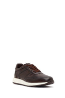 Erkek Kahverengi Bağcıklı Kalın Tabanlı Deri Sneaker | Derimod