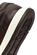 Erkek Kahverengi Bağcıklı Kalın Tabanlı Deri Sneaker | Derimod