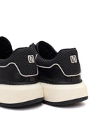 Men's Black Thick Soled Leather Sneaker | Derimod