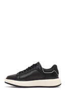 Men's Black Thick Soled Leather Sneaker | Derimod