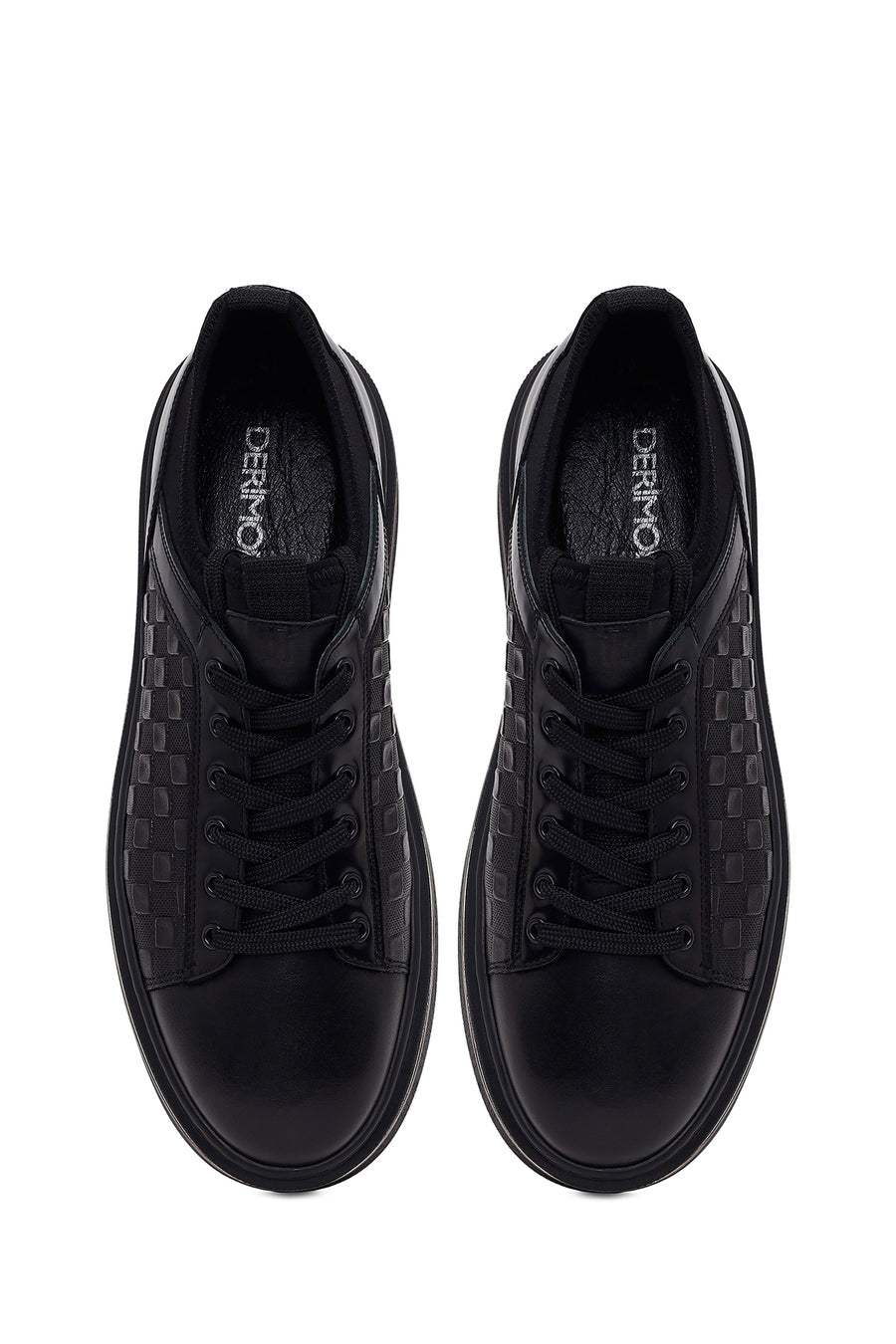 Male Black Lace-Up Leather Sneaker