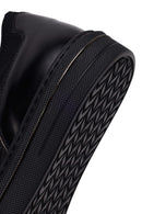 Erkek Siyah Bağcıklı Deri Sneaker | Derimod