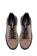 Men's Mink Colored Lace-Up Chunky Sole Suede Leather Casual Sneaker | Derimod