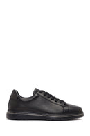 Men's Black Lace-up Thick-Sole Leather Sneaker | Derimod