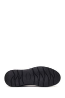 Men's Black Lace-up Thick-Sole Leather Sneaker | Derimod