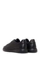 Men's Black Lace-up Thick-Sole Leather Sneaker | Derimod