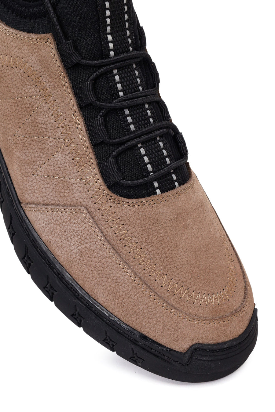 Male Mink Lace-Up Nubuck Leather Sneaker