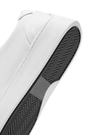 Erkek Beyaz Bağcıklı Kalın Tabanlı Deri Sneaker | Derimod