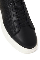 Erkek Siyah Bağcıklı Kalın Tabanlı Deri Sneaker | Derimod