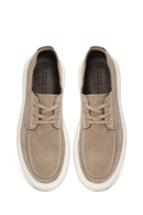 Erkek Bej Bağcıklı Kalın Tabanlı Süet Deri Casual Ayakkabı | Derimod