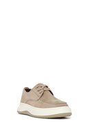 Erkek Bej Bağcıklı Kalın Tabanlı Süet Deri Casual Ayakkabı | Derimod