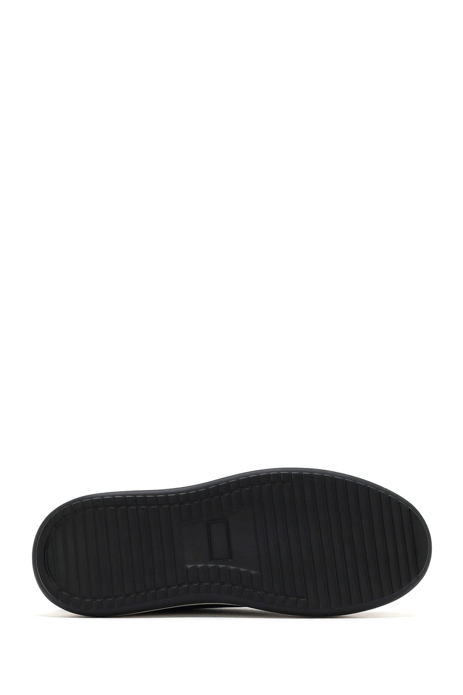 Men's Black Lace-Up Thick-Soled Leather Casual Shoes