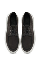 Erkek Gri Bağcıklı Kalın Tabanlı Nubuk Deri Casual Ayakkabı | Derimod