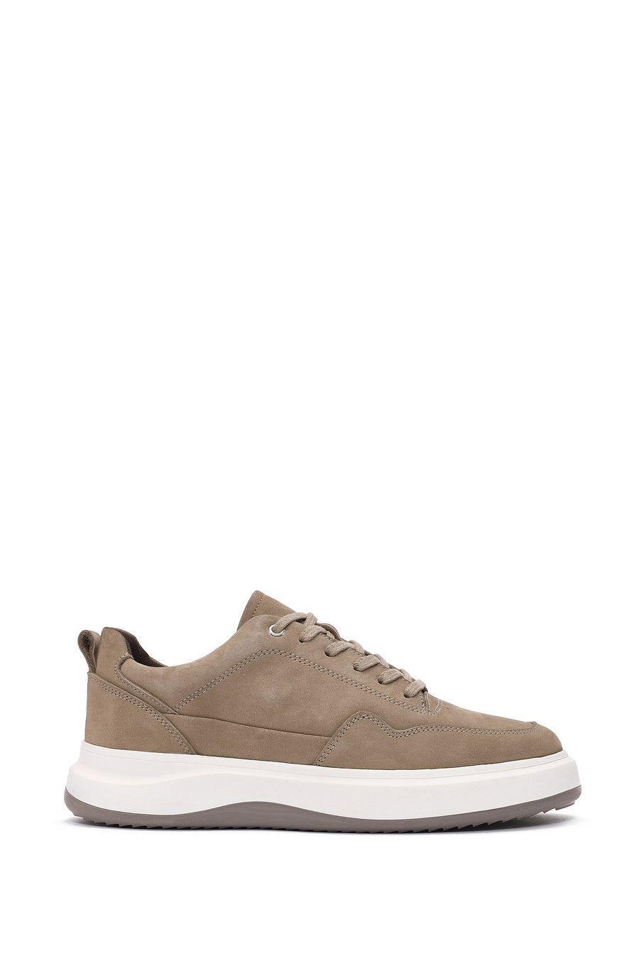Men's Mink Lace-Up Thick-Soled Nubuck Leather Sneakers 26SFD6606V3 | Derimod