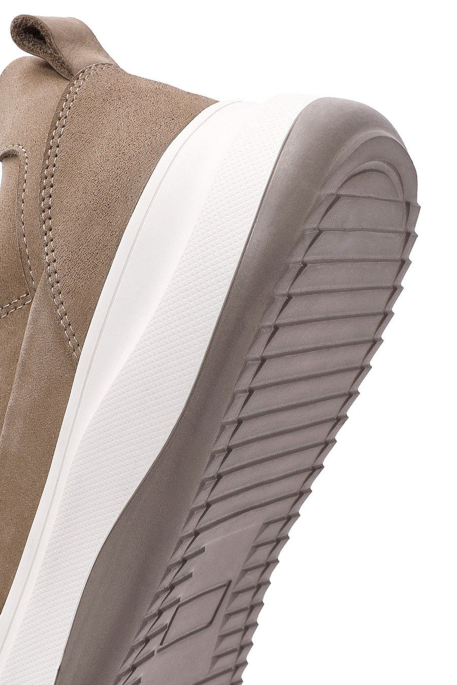 Men's Mink Lace-Up Thick-Soled Nubuck Leather Sneakers