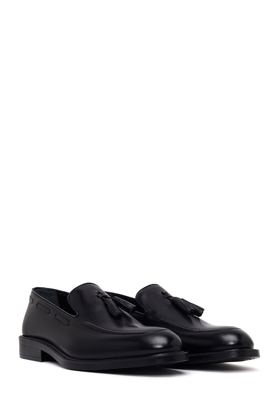 Male Black Tasselled Leather Classic Loafer