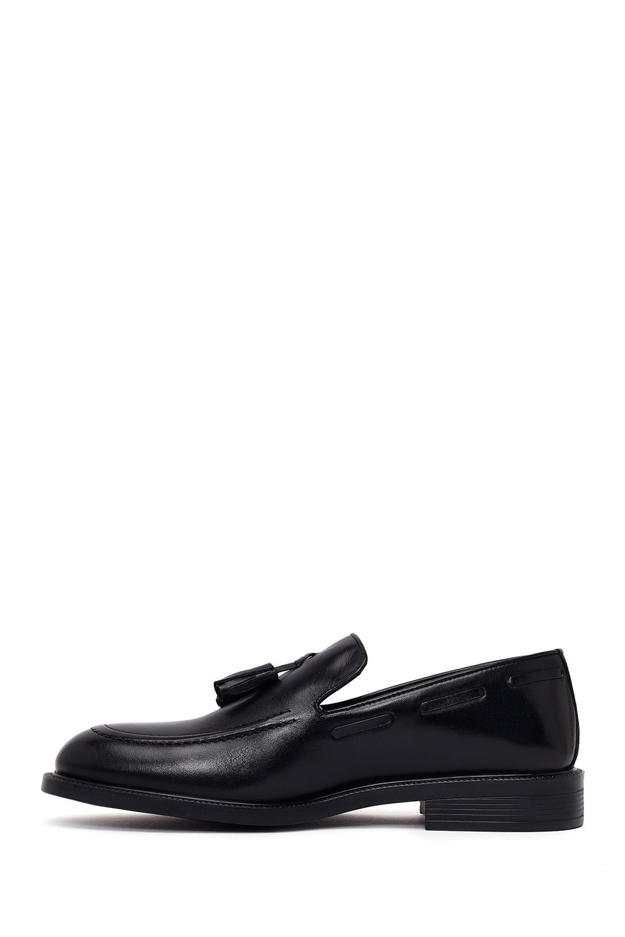 Male Black Tasselled Leather Classic Loafer