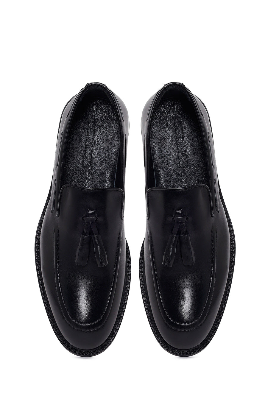 Male Black Tasselled Leather Classic Loafer