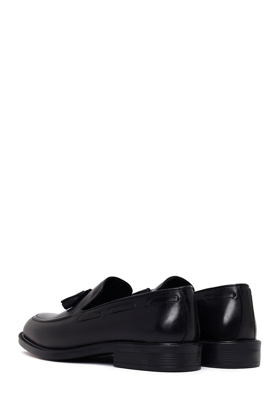 Male Black Tasselled Leather Classic Loafer
