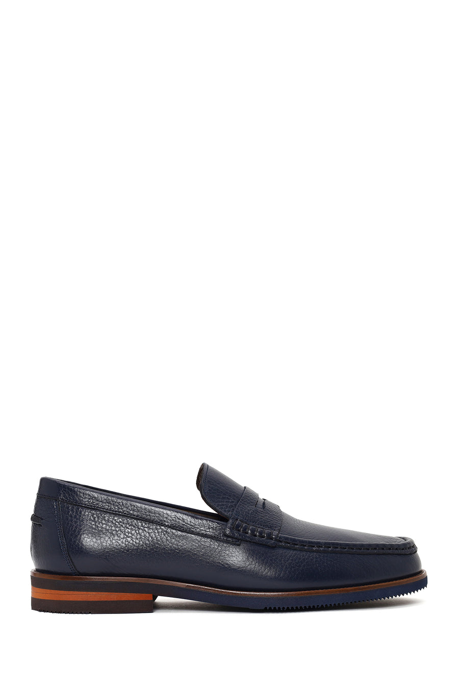 Men's Navy Blue Leather Loafer 26SFD6704FT | Derimod