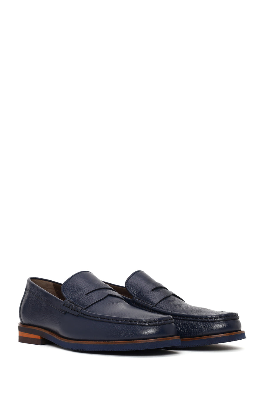 Men's Navy Blue Leather Loafer