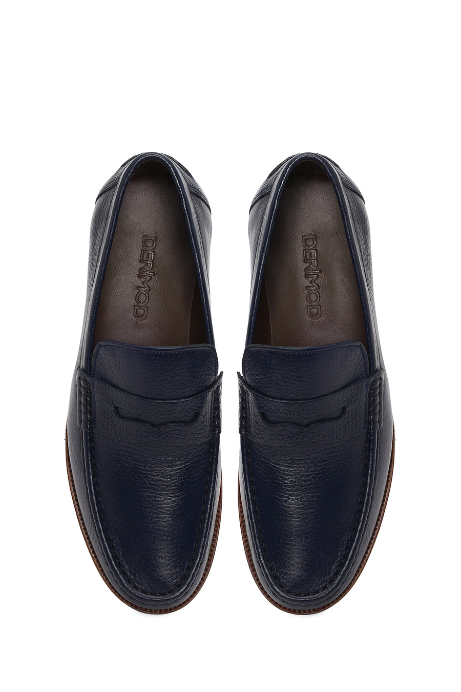 Men's Navy Blue Leather Loafer