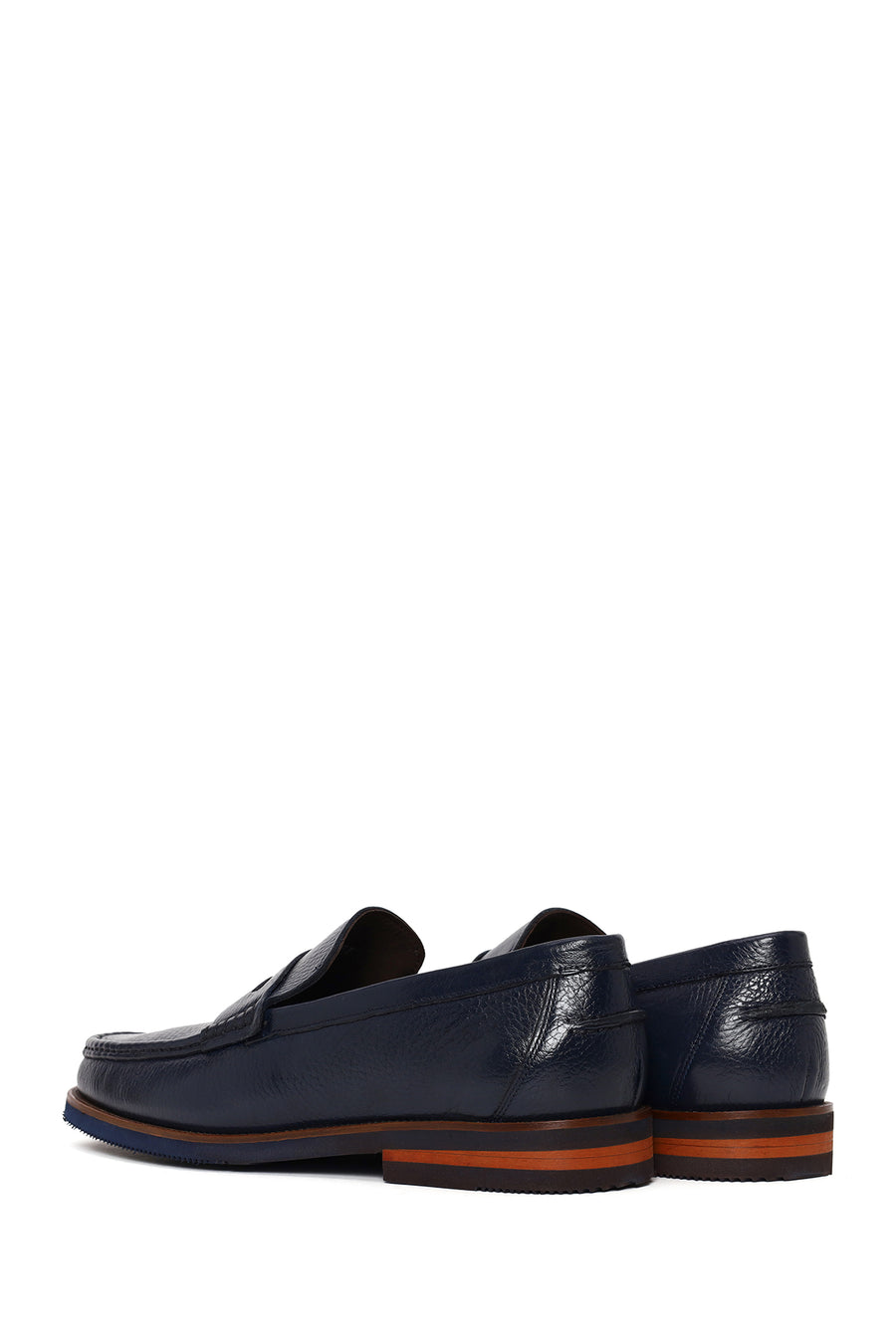 Men's Navy Blue Leather Loafer