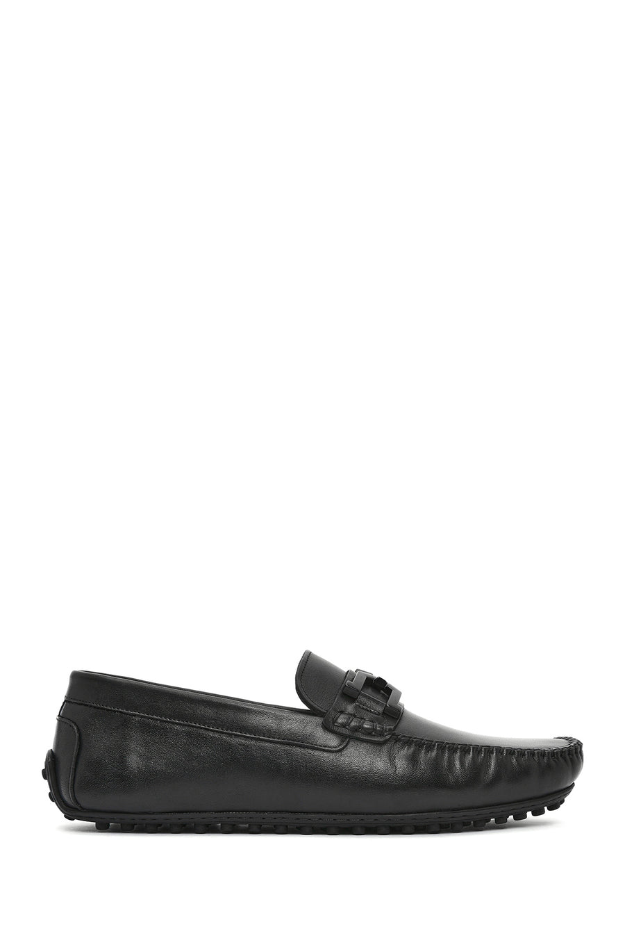 Men's Black Buckled Leather Loafer 26SFD670618 | Derimod
