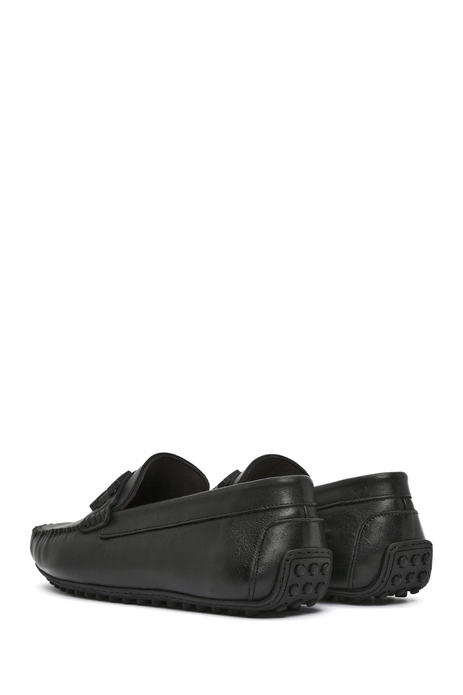 Men's Black Buckled Leather Loafer