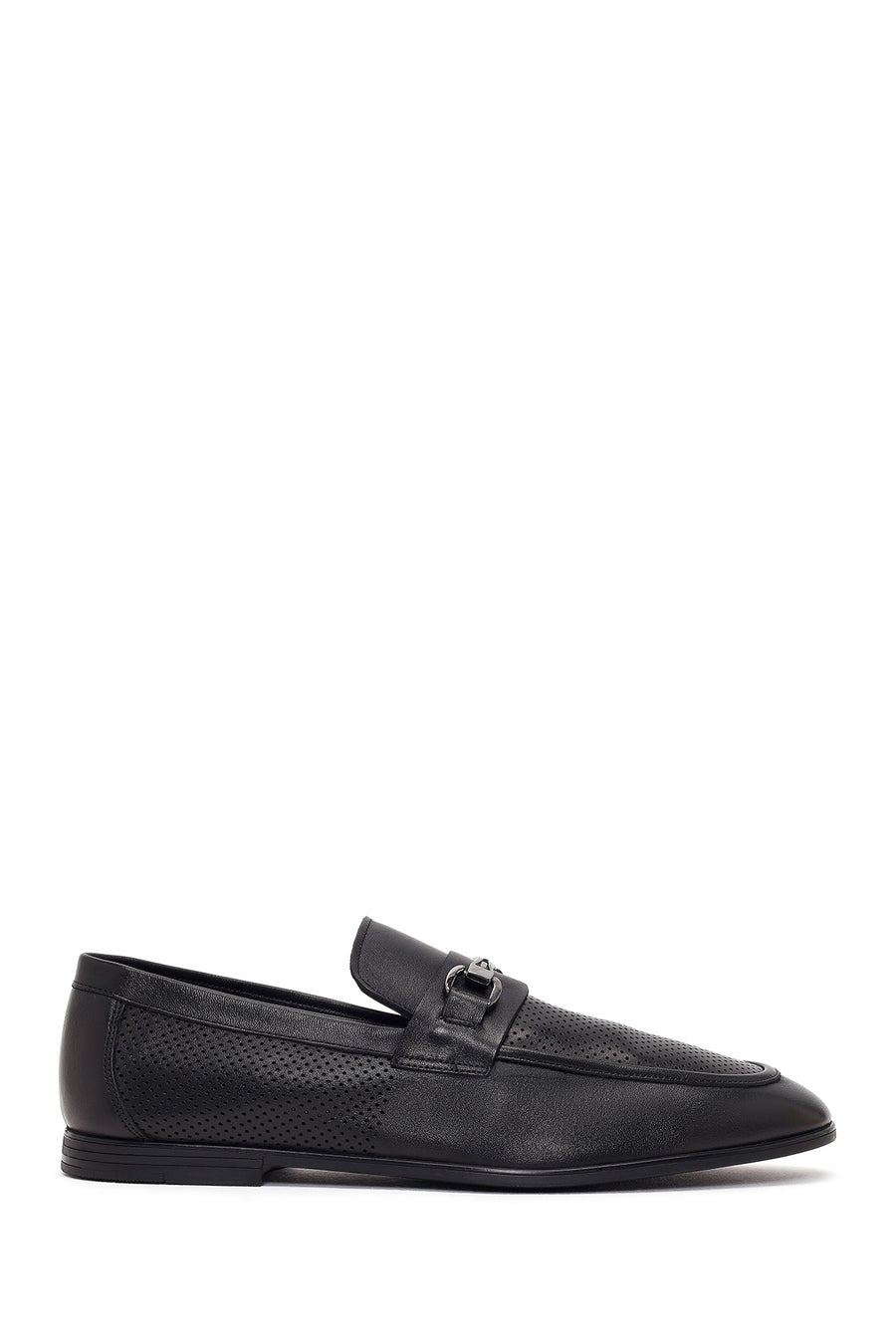 Men's Black Buckle Leather Casual Loafer 26SFD670918 | Derimod
