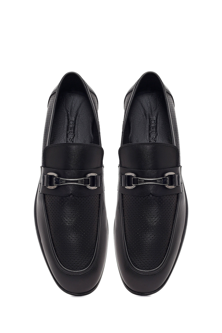 Men's Black Buckle Leather Casual Loafer