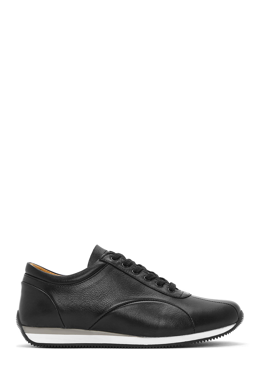 Erkek Siyah Bağcıklı Deri Casual Sneaker 26SFD6740FT | Derimod