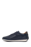 Erkek Lacivert Bağcıklı Deri Casual Sneaker | Derimod